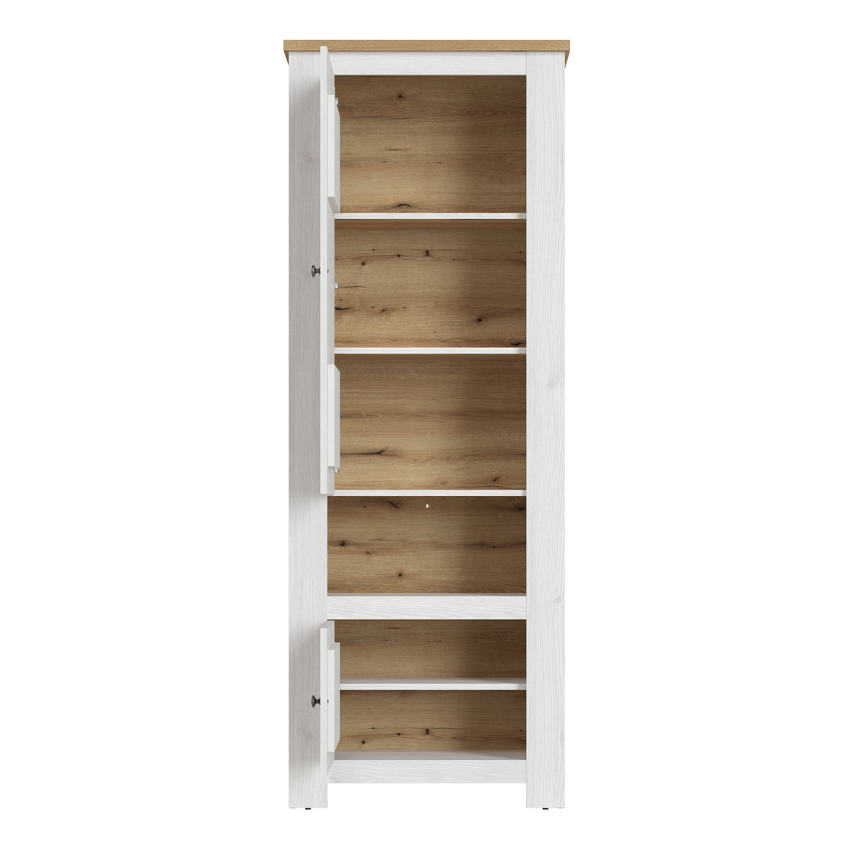 Celesto 2 Door Cabinet in White and Oak