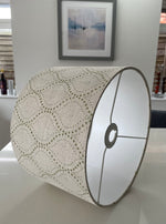 Beige and Green Dot Drum Lampshade