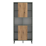 Darwin Bookcase 2 Door in Green/Oak