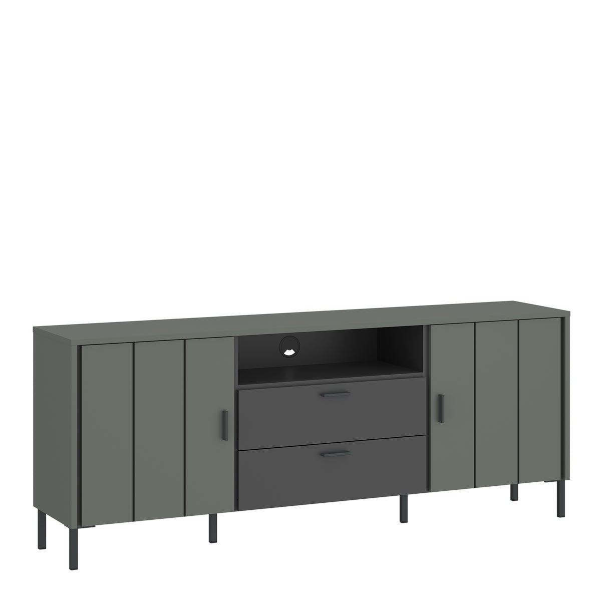 Arundel TV Cabinet 2 Door 2 Drawer 158cm Wide in Green/Grey