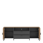 Arundel TV Cabinet 2 Door 2 Drawer 158cm Wide in Oak/Grey