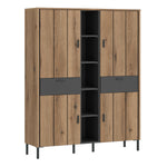 Arundel Cabinet 4 Door 2 Drawer in Oak/Grey