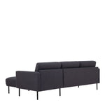 Larvik Chaiselongue Sofa (RH) - Anthracite , Black Legs