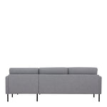 Larvik Chaiselongue Sofa (RH) - Grey, Black Legs