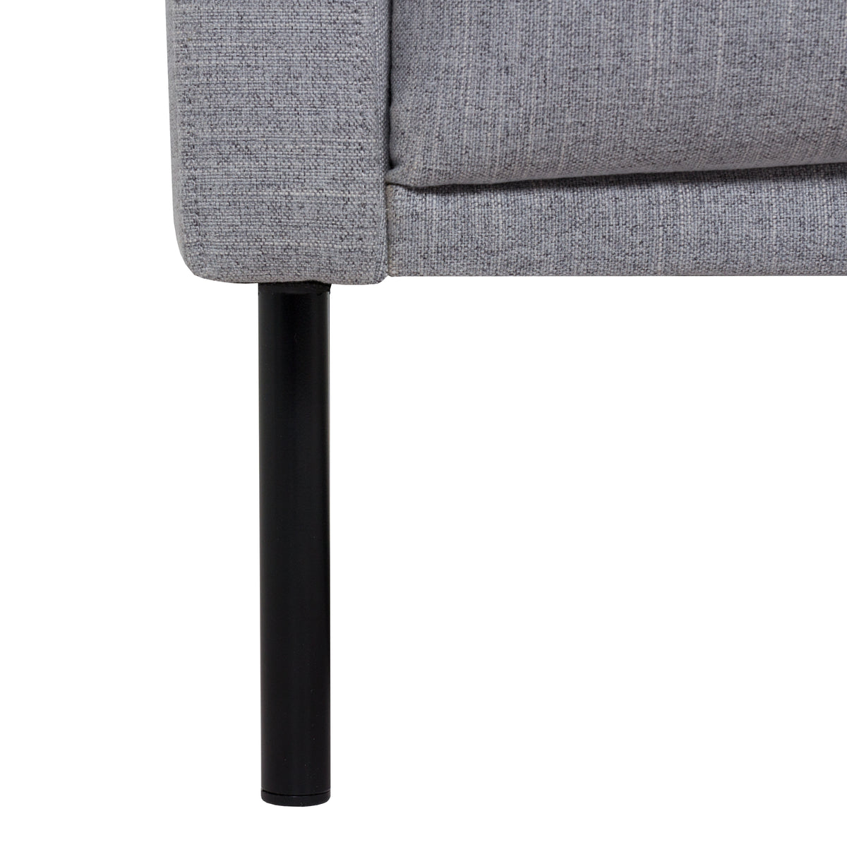 Larvik Chaiselongue Sofa (RH) - Grey, Black Legs