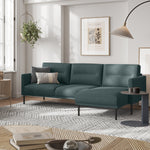 Larvik Chaiselongue Sofa (RH) - Dark Green, Black Legs