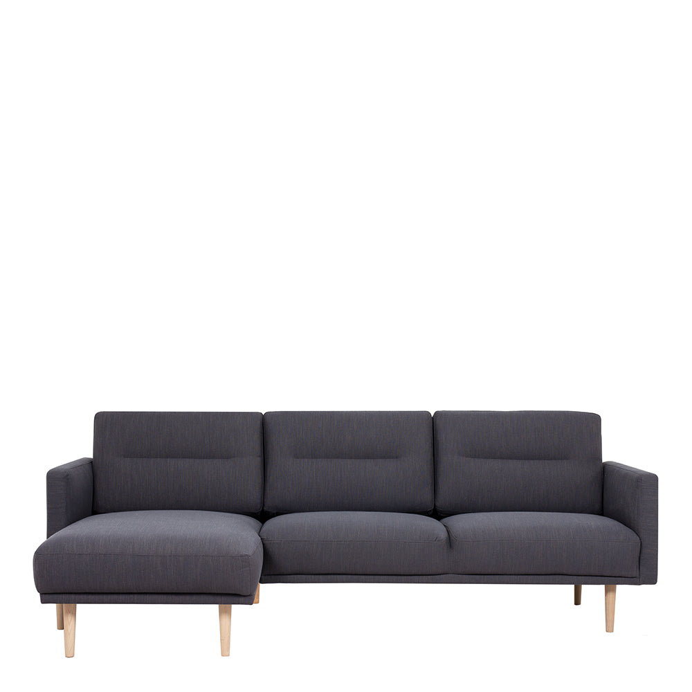 Larvik Chaiselongue Sofa(LH) - Anthracite, Oak Legs