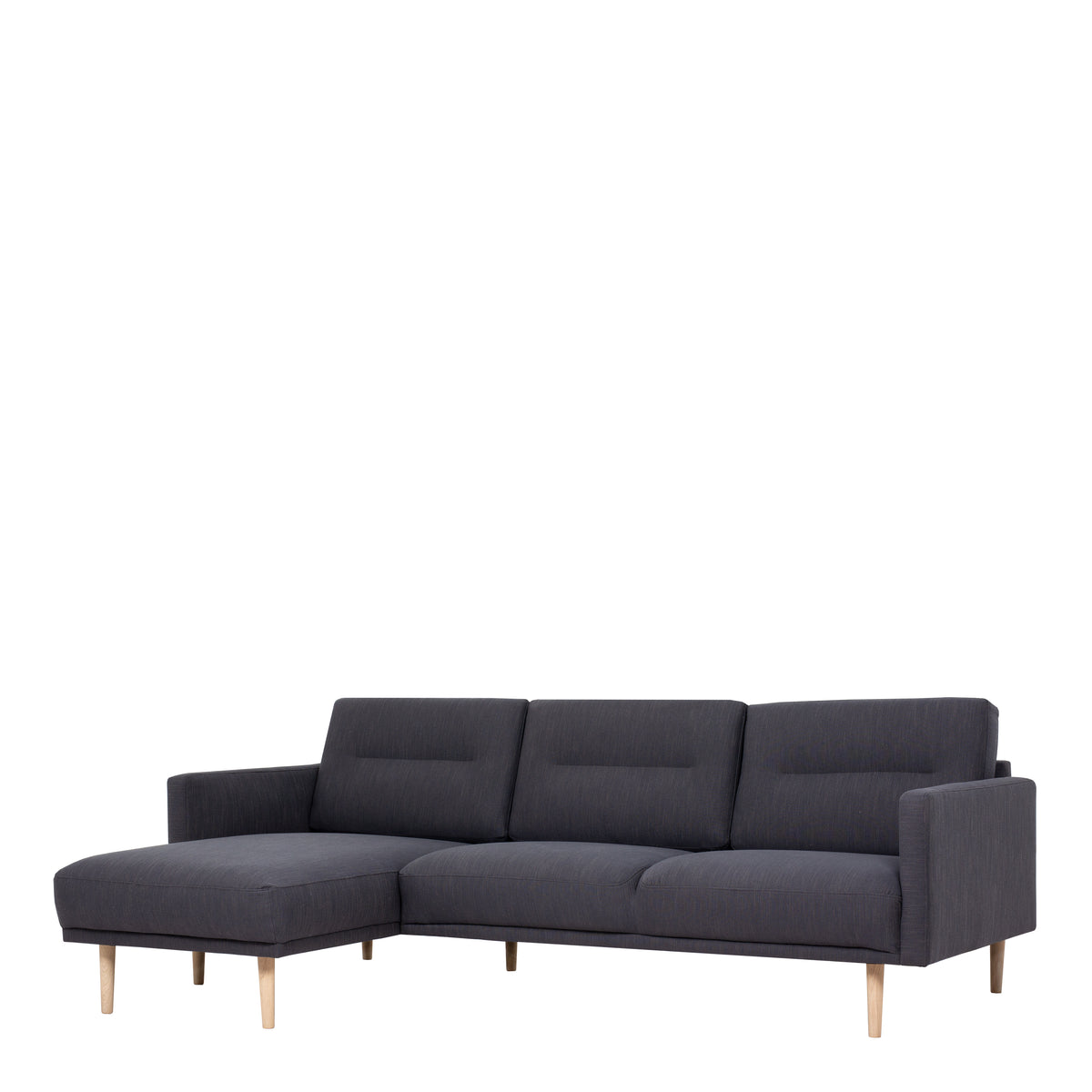 Larvik Chaiselongue Sofa(LH) - Anthracite, Oak Legs