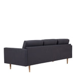 Larvik Chaiselongue Sofa (LH) - Anthracite , Black Legs