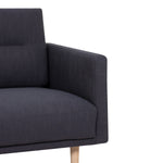 Larvik Chaiselongue Sofa(LH) - Anthracite, Oak Legs