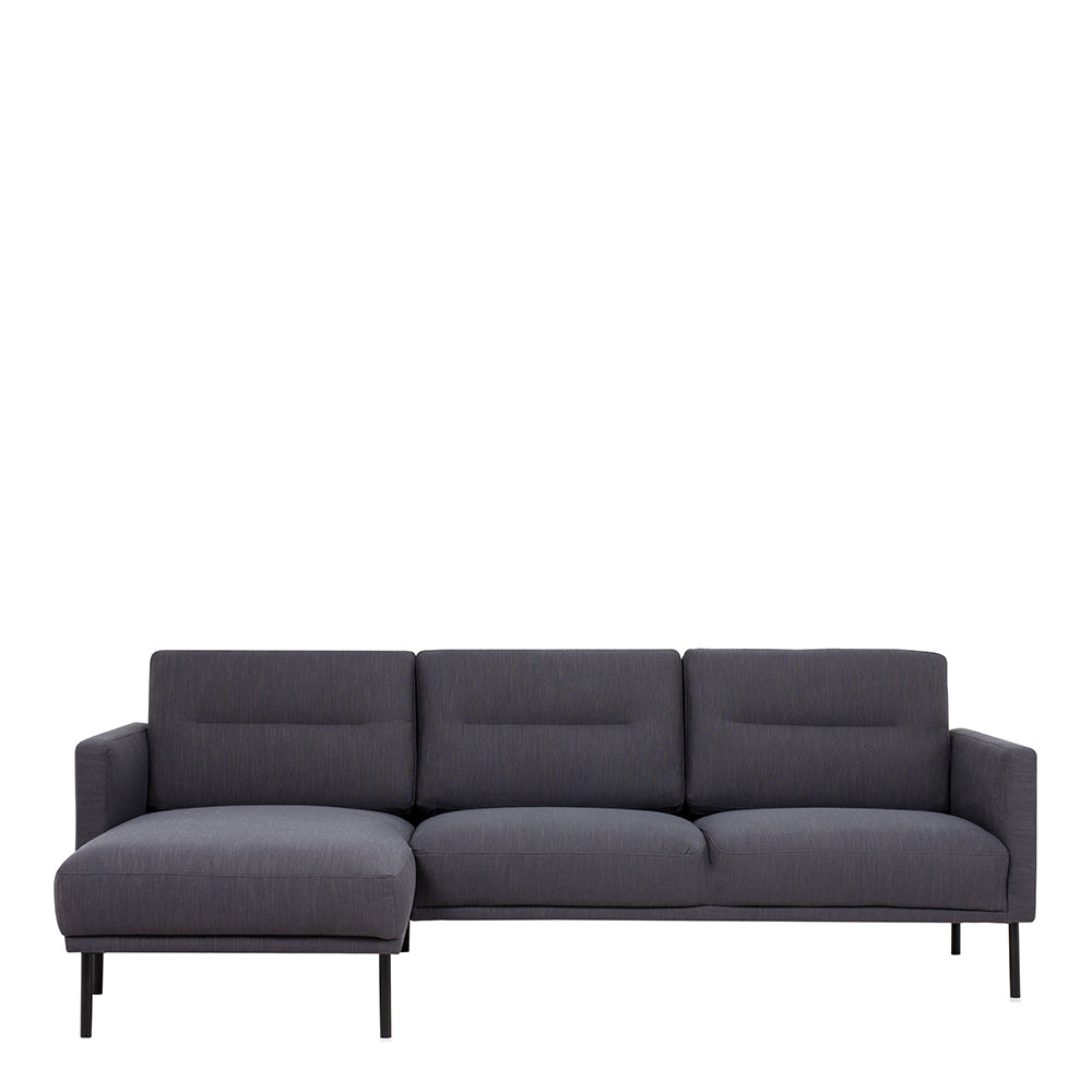 Larvik Chaiselongue Sofa (LH) - Anthracite , Black Legs