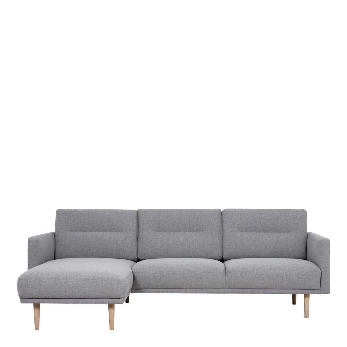 Larvik Chaiselongue Sofa(LH) - Grey, Oak Legs