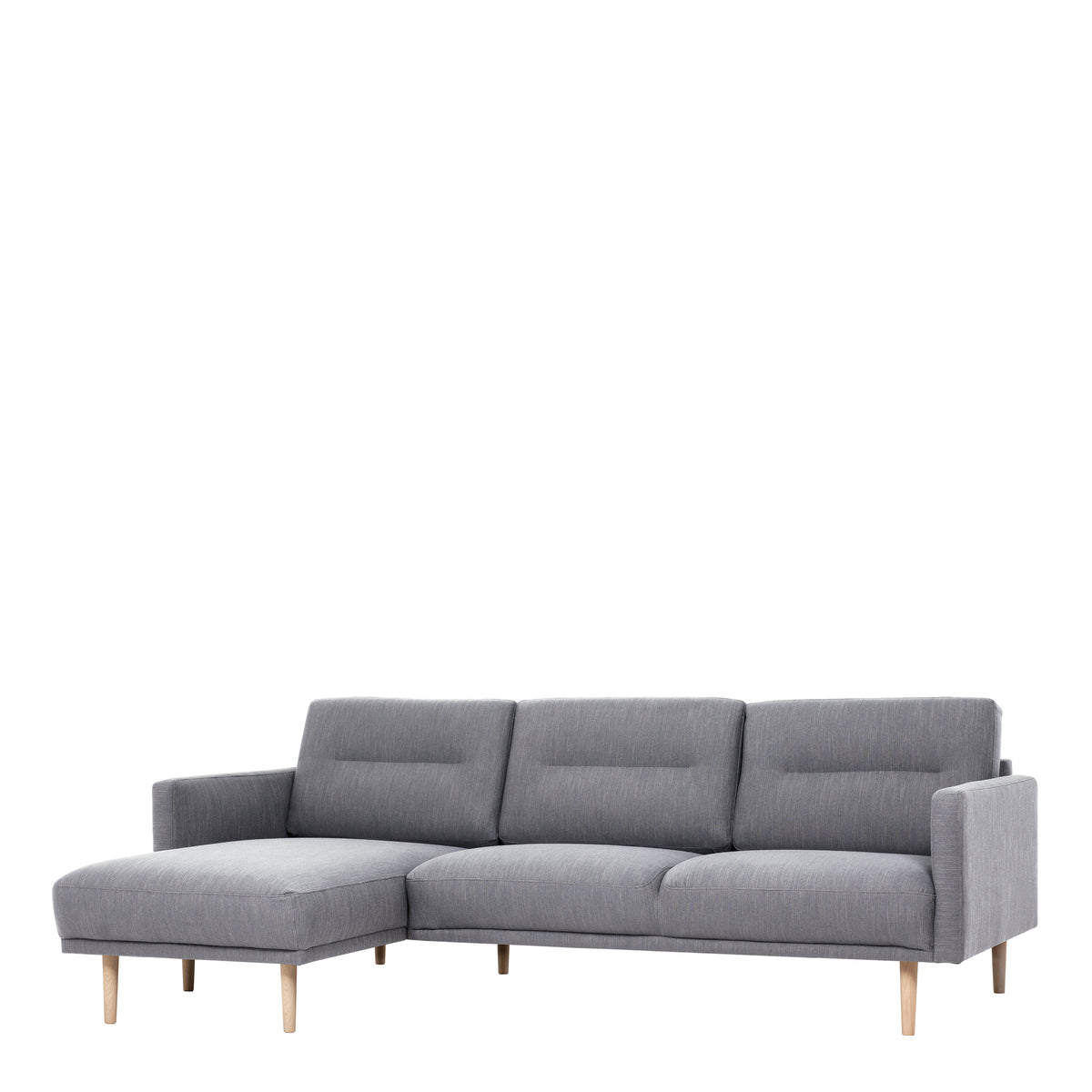 Larvik Chaiselongue Sofa(LH) - Grey, Oak Legs