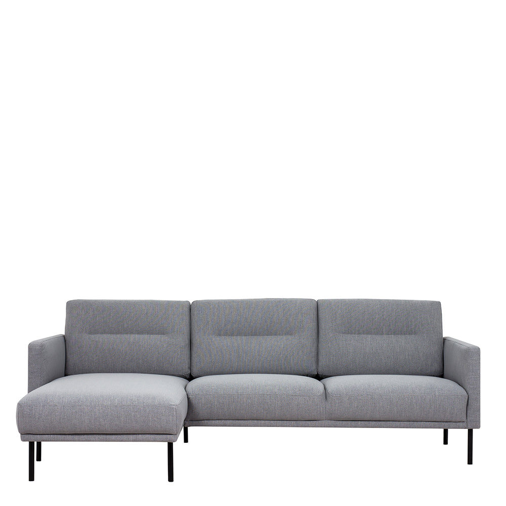 Larvik Chaiselongue Sofa (LH) - Grey , Black Legs