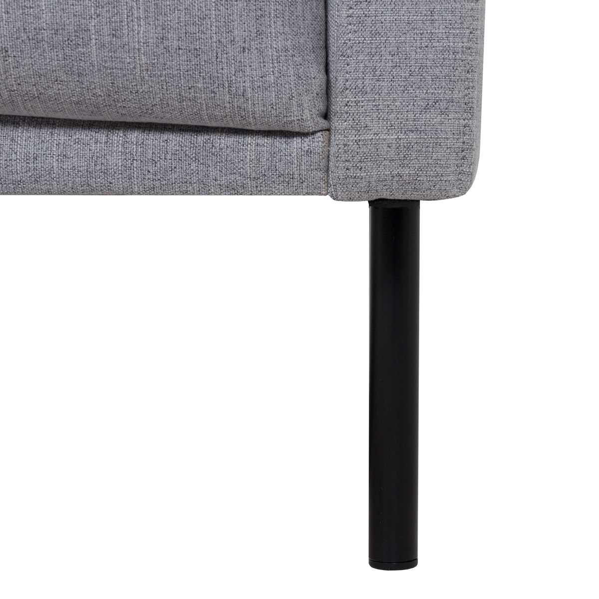 Larvik Chaiselongue Sofa (LH) - Grey , Black Legs