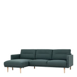 Larvik Chaiselongue Sofa(LH) - Dark Green, Oak Legs