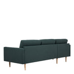 Larvik Chaiselongue Sofa(LH) - Dark Green, Oak Legs