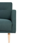 Larvik Chaiselongue Sofa(LH) - Dark Green, Oak Legs