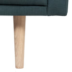 Larvik Chaiselongue Sofa(LH) - Dark Green, Oak Legs