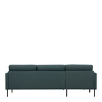 Larvik Chaiselongue Sofa (LH) - Dark Green , Black Legs