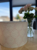 Beige and Pink Dot Drum Lampshade