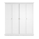 Paris Wardrobe with 4 Doors in White