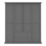 Paris Wardrobe with 4 Doors and 2 Drawers in Matt Grey