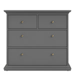 Paris Chest of 4 Drawers in Matt Grey