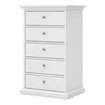 Paris Chest 5 drawers in White