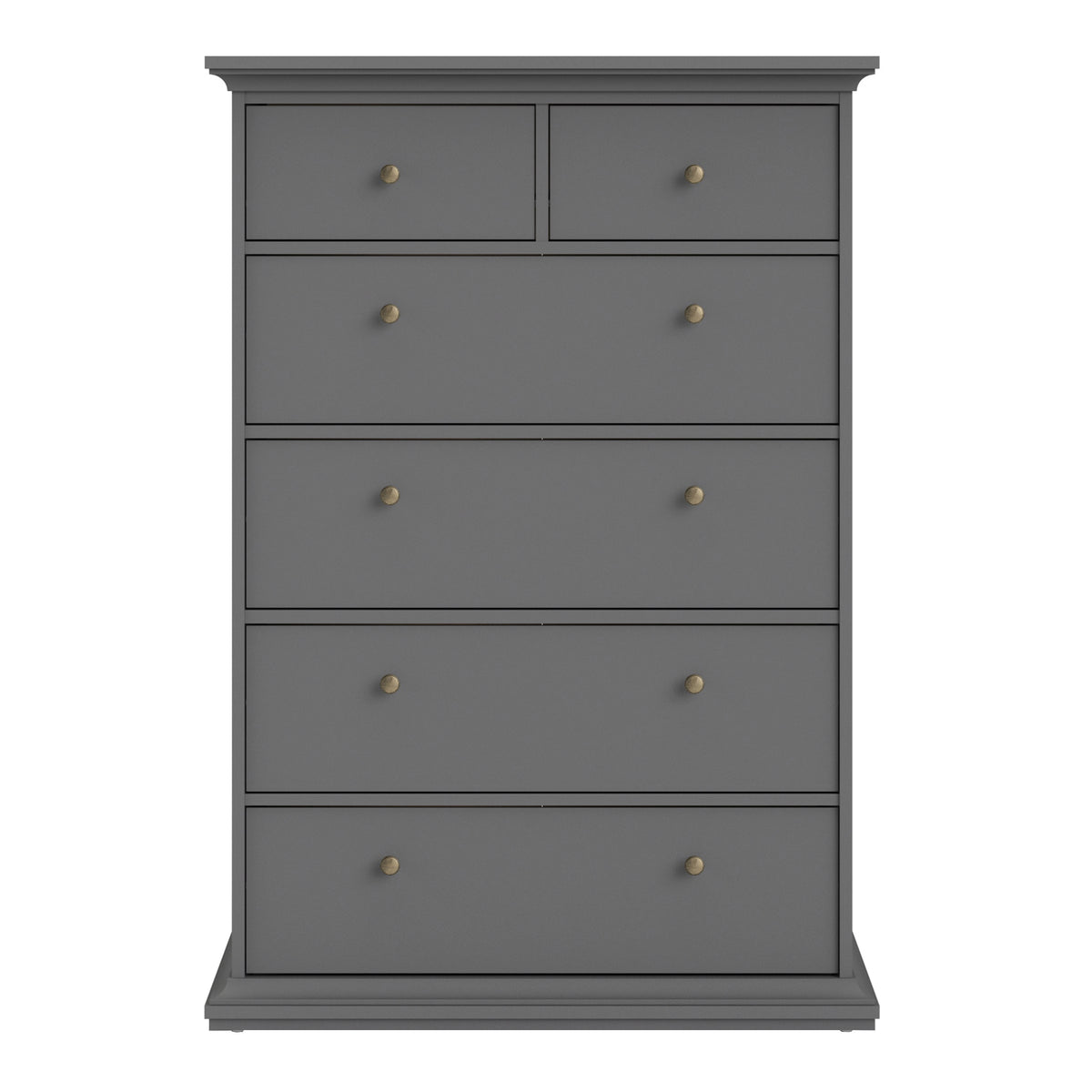 Paris Chest of 6 Drawers in Matt Grey