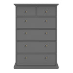 Paris Chest of 6 Drawers in Matt Grey