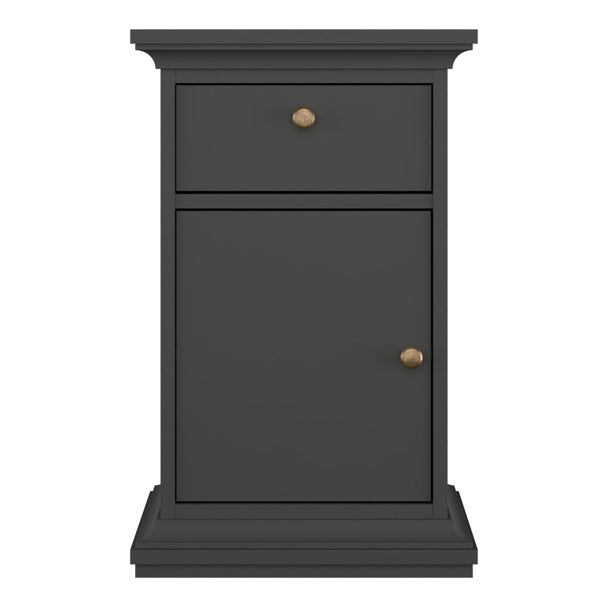 Paris Nightstand 1 Door + 1 Drawer in Matt Grey