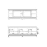 Paris TV-unit 2 frame Doors in White