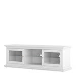 Paris TV Unit - Wide - 2 Doors 1 Shelf in White