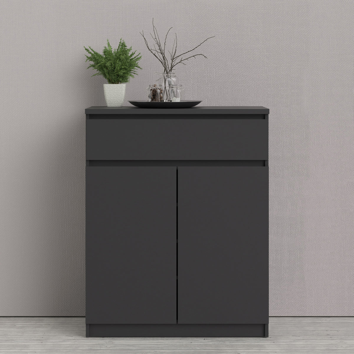 Naia Sideboard - 1 Drawer 2 Doors in Black Matt