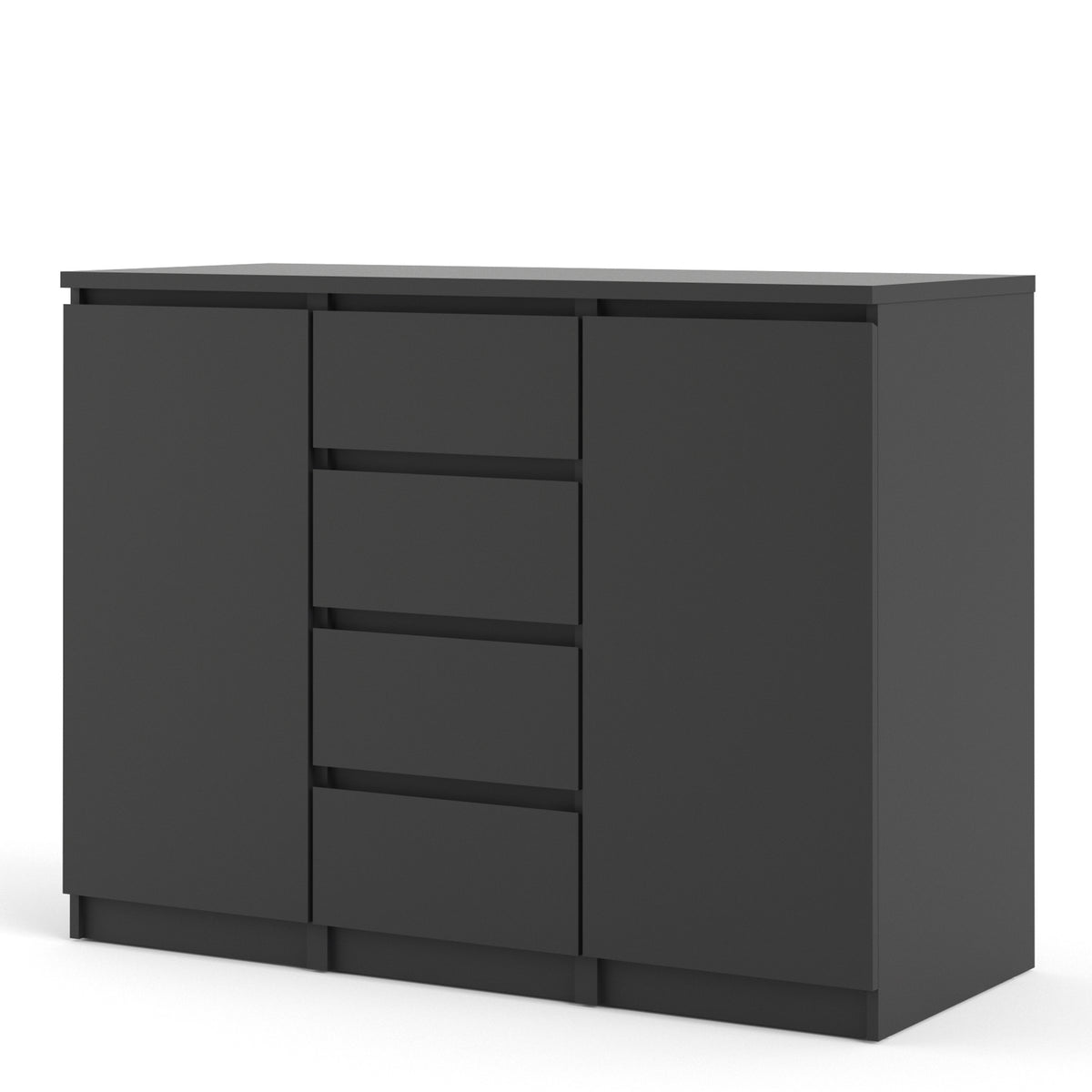 Naia Sideboard - 4 Drawers 2 Doors in Black Matt