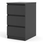 Naia Bedside 3 Drawers in Black Matt