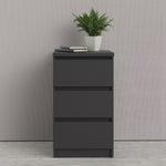 Naia Bedside 3 Drawers in Black Matt