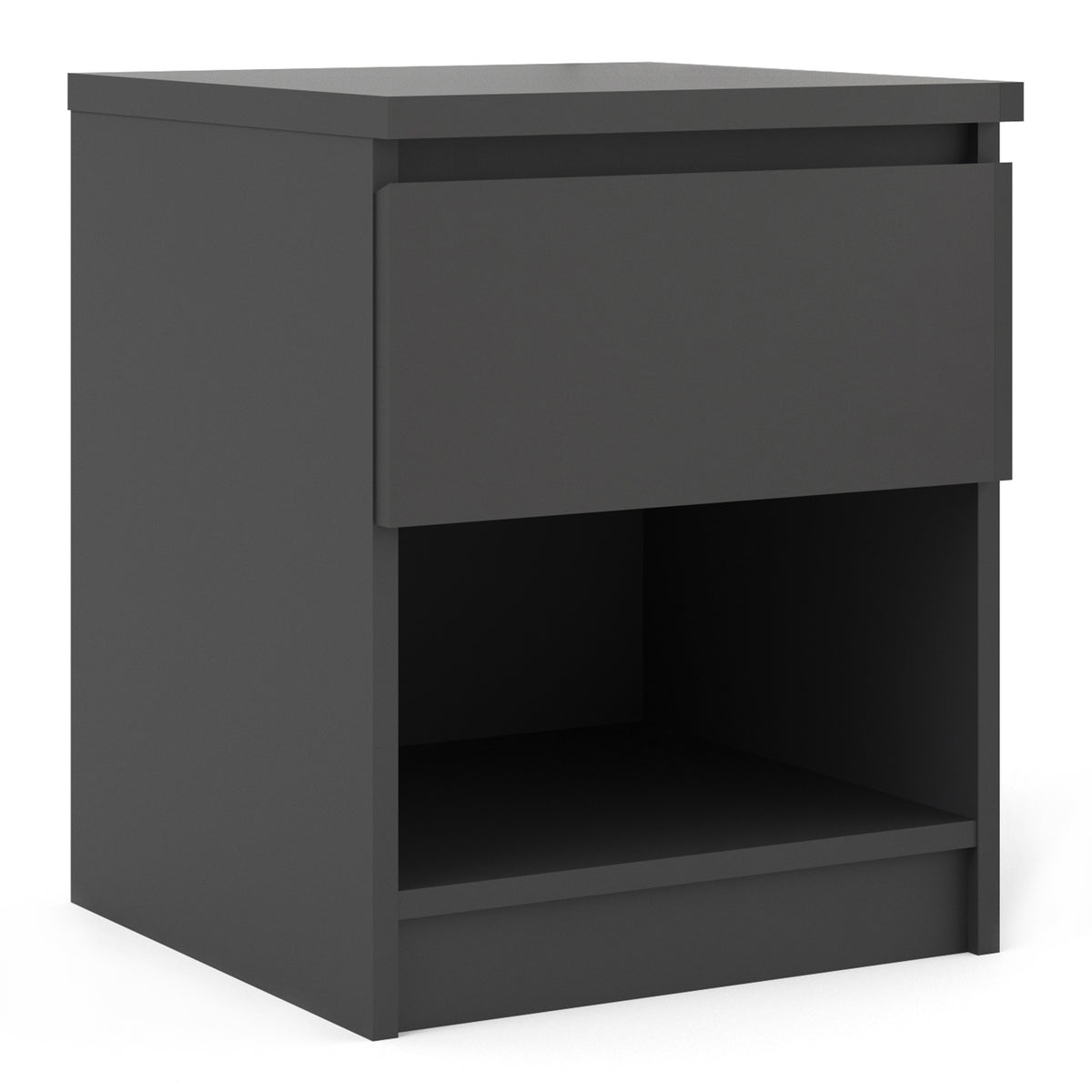 Naia Bedside 1 Drawer 1 Shelf in Black Matt