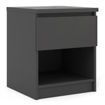 Naia Bedside 1 Drawer 1 Shelf in Black Matt