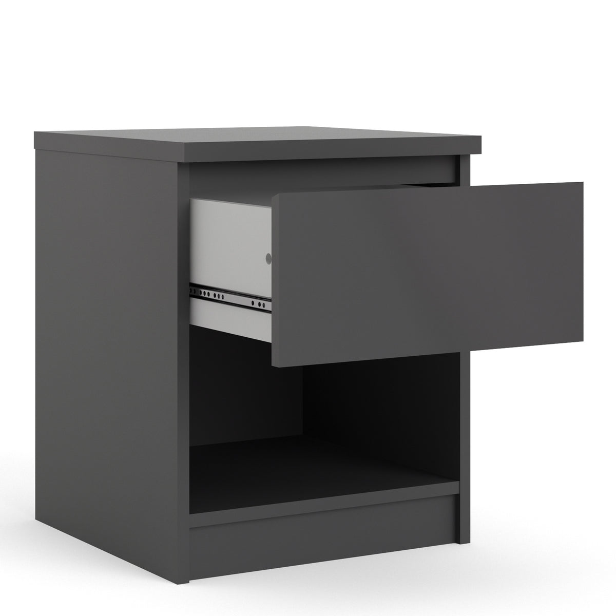 Naia Bedside 1 Drawer 1 Shelf in Black Matt