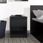 Naia Bedside 1 Drawer 1 Shelf in Black Matt