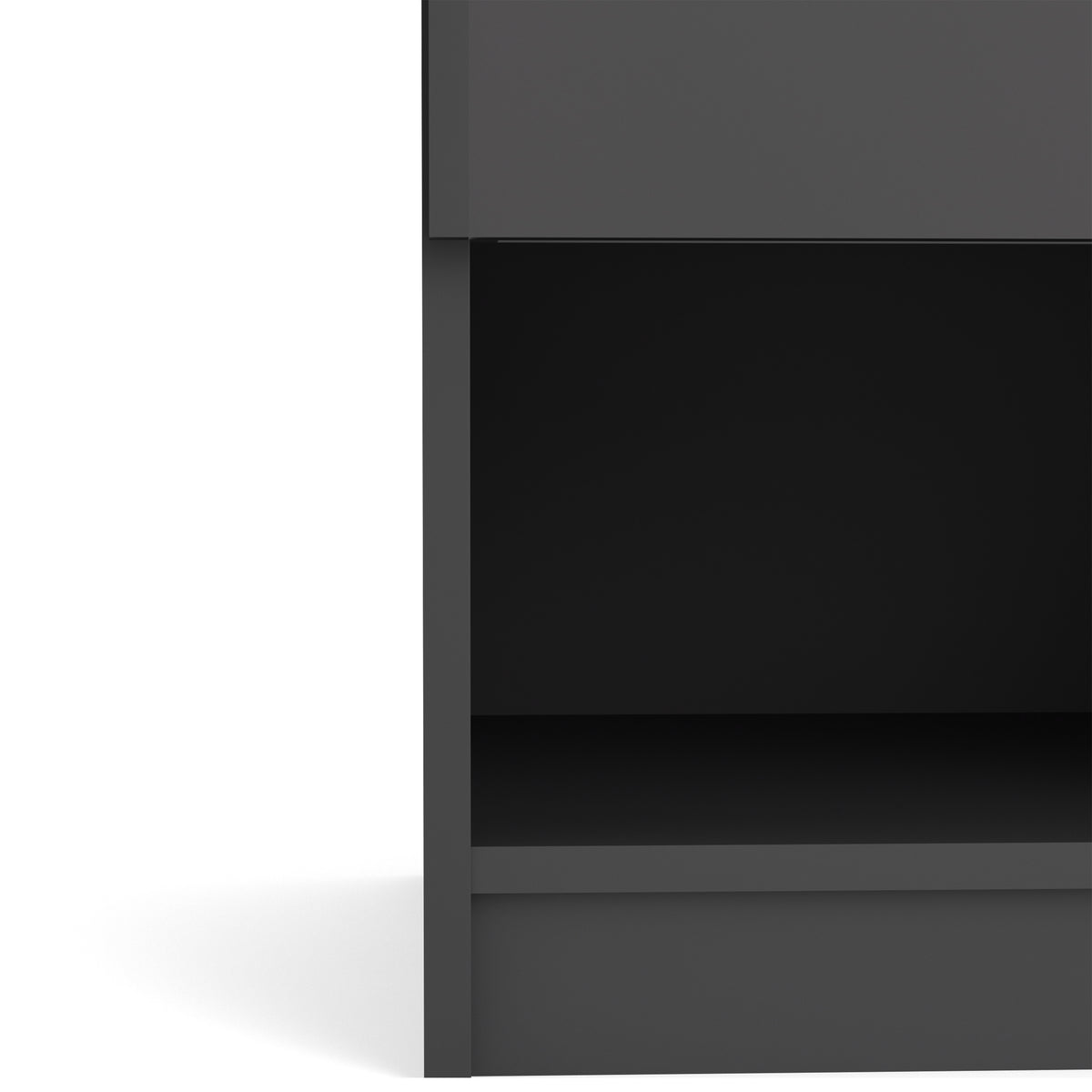 Naia Bedside 1 Drawer 1 Shelf in Black Matt