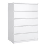 Naia Chest of 5 Drawers in White High Gloss