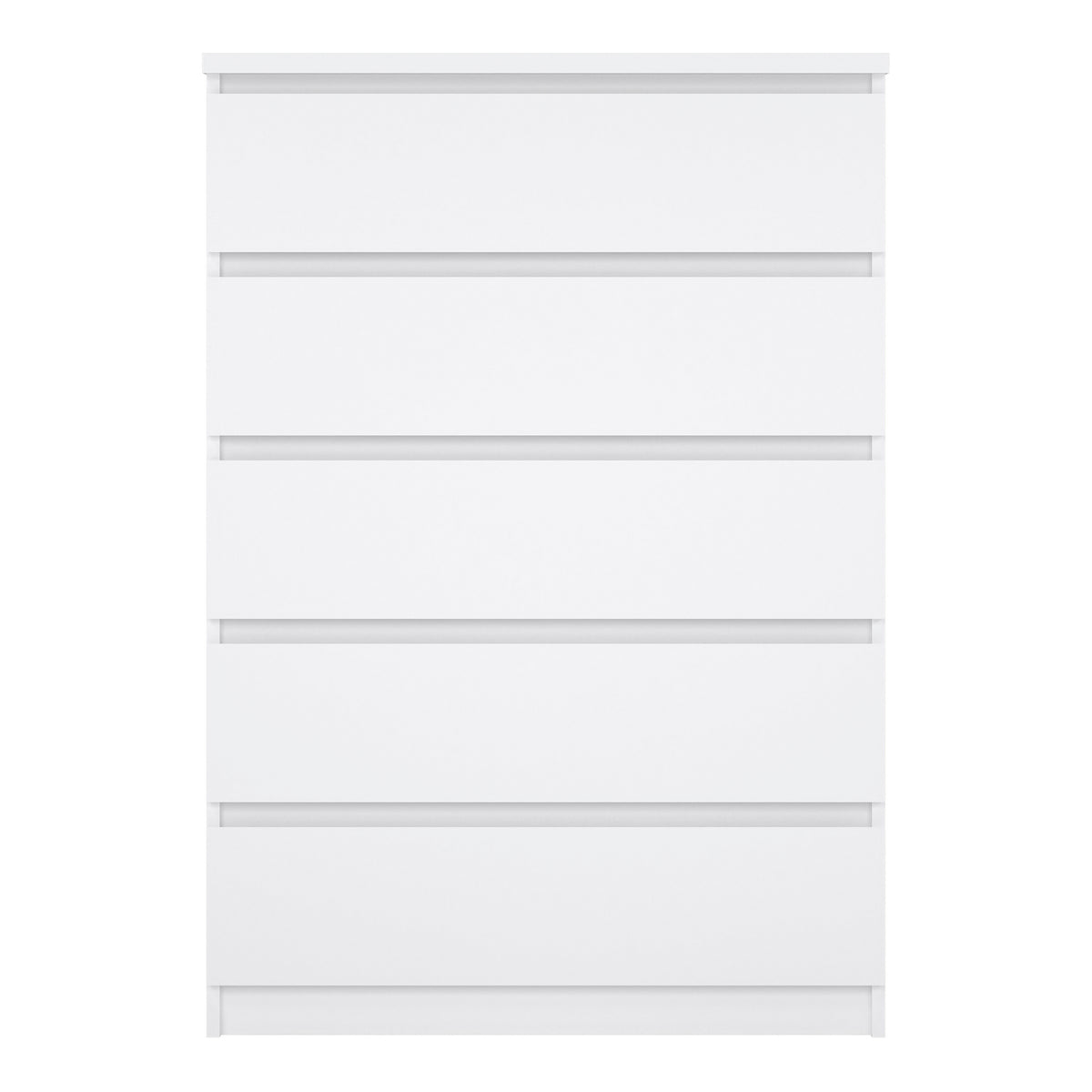 Naia Chest of 5 Drawers in White High Gloss