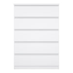 Naia Chest of 5 Drawers in White High Gloss