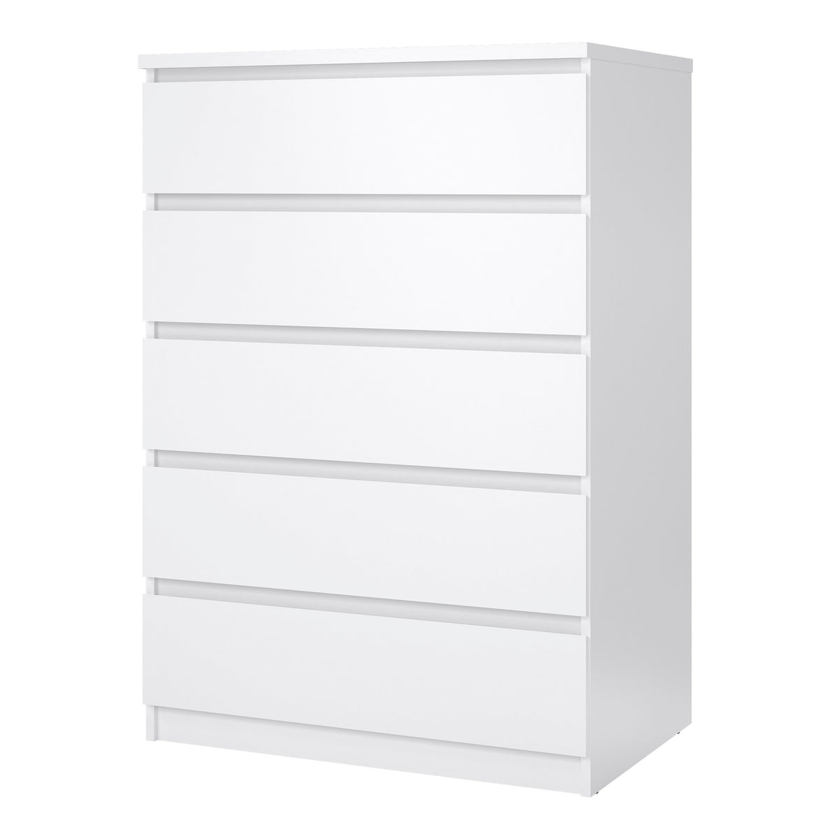 Naia Chest of 5 Drawers in White High Gloss