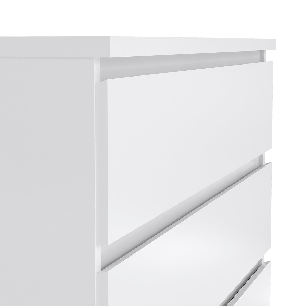 Naia Chest of 5 Drawers in White High Gloss