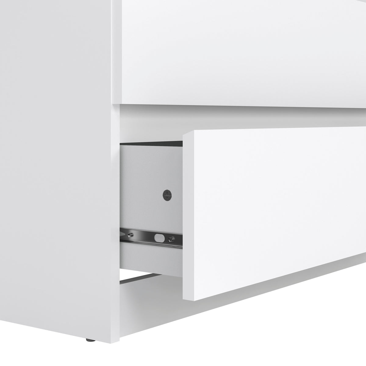 Naia Chest of 5 Drawers in White High Gloss