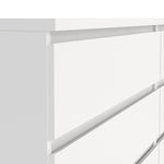 Naia Wide Chest of 6 Drawers (3+3) in White High Gloss